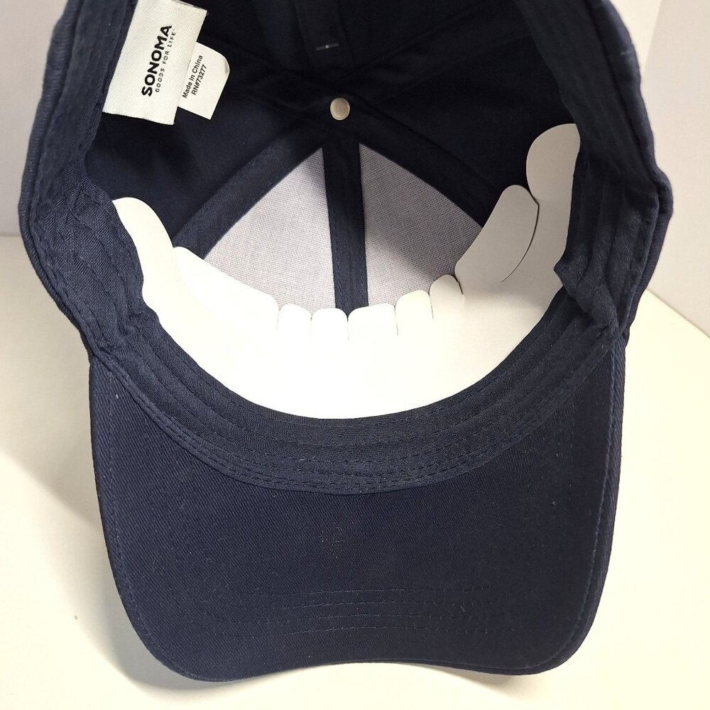 Cool Cat Lady Sonoma Womens Adjustable Baseball Cap Navy Embroidered 100% Cotton - Picture 9 of 9